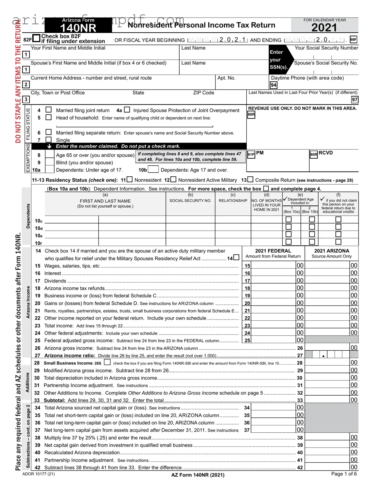 Fill Out Your 140Nr Form