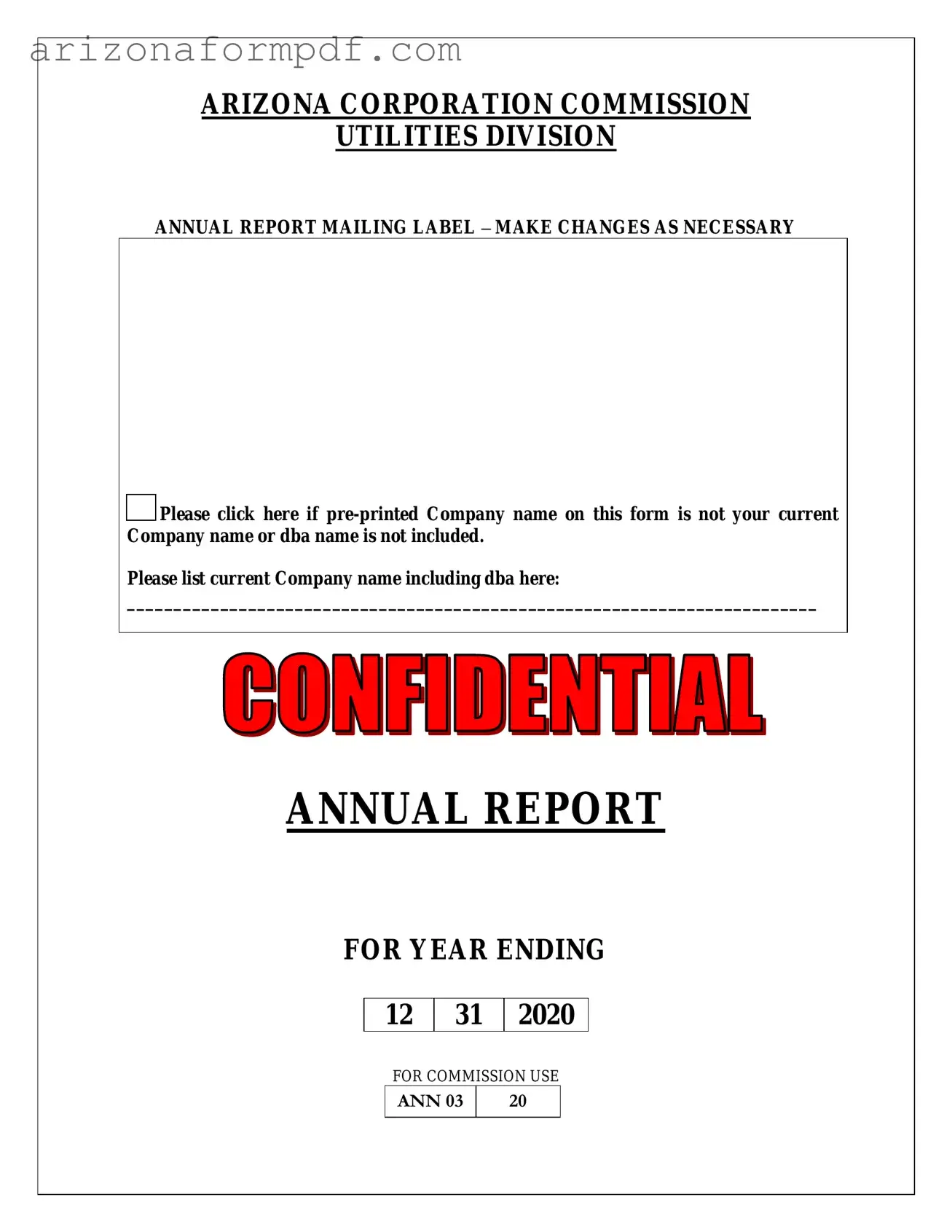 Fill Out Your Arizona Annual Report Form