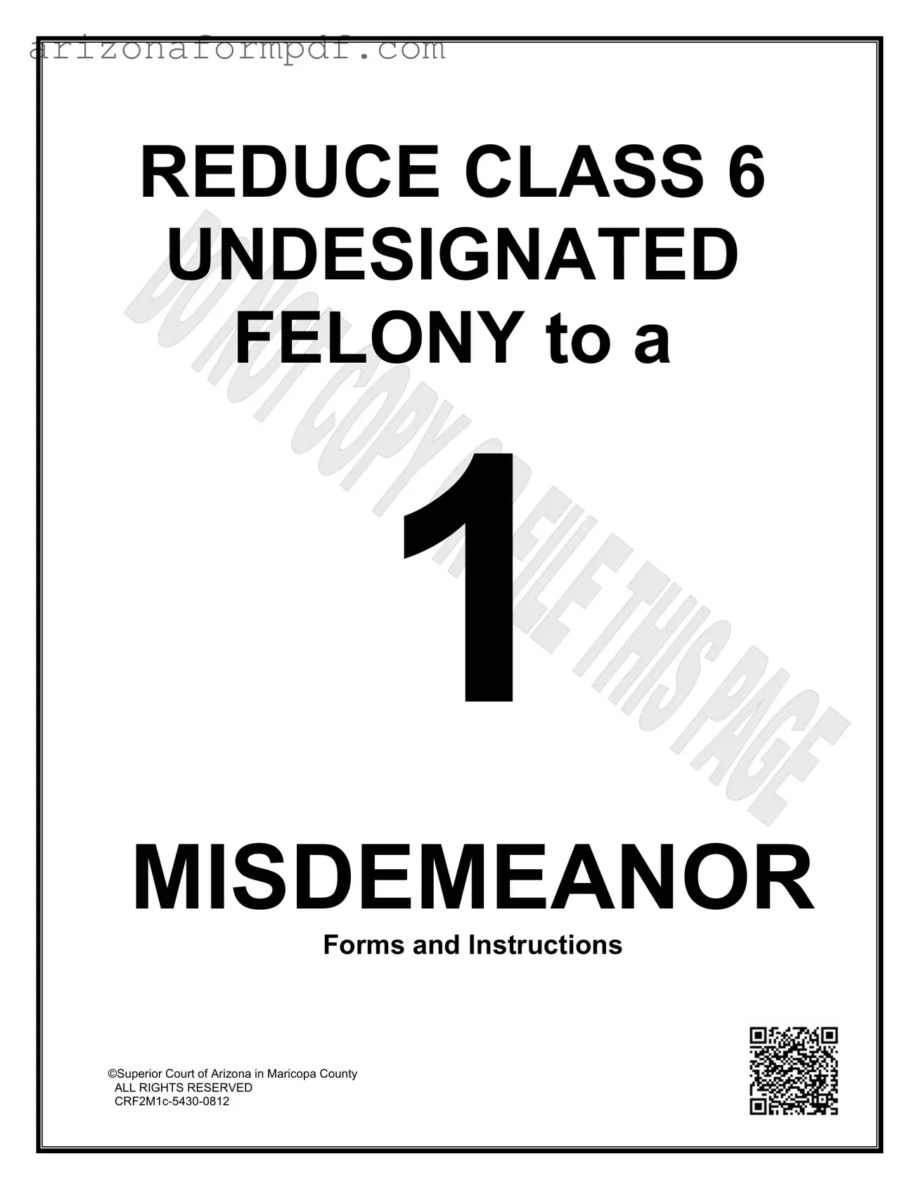 Fill Out Your Arizona Class 6 Undesignated Felony Form