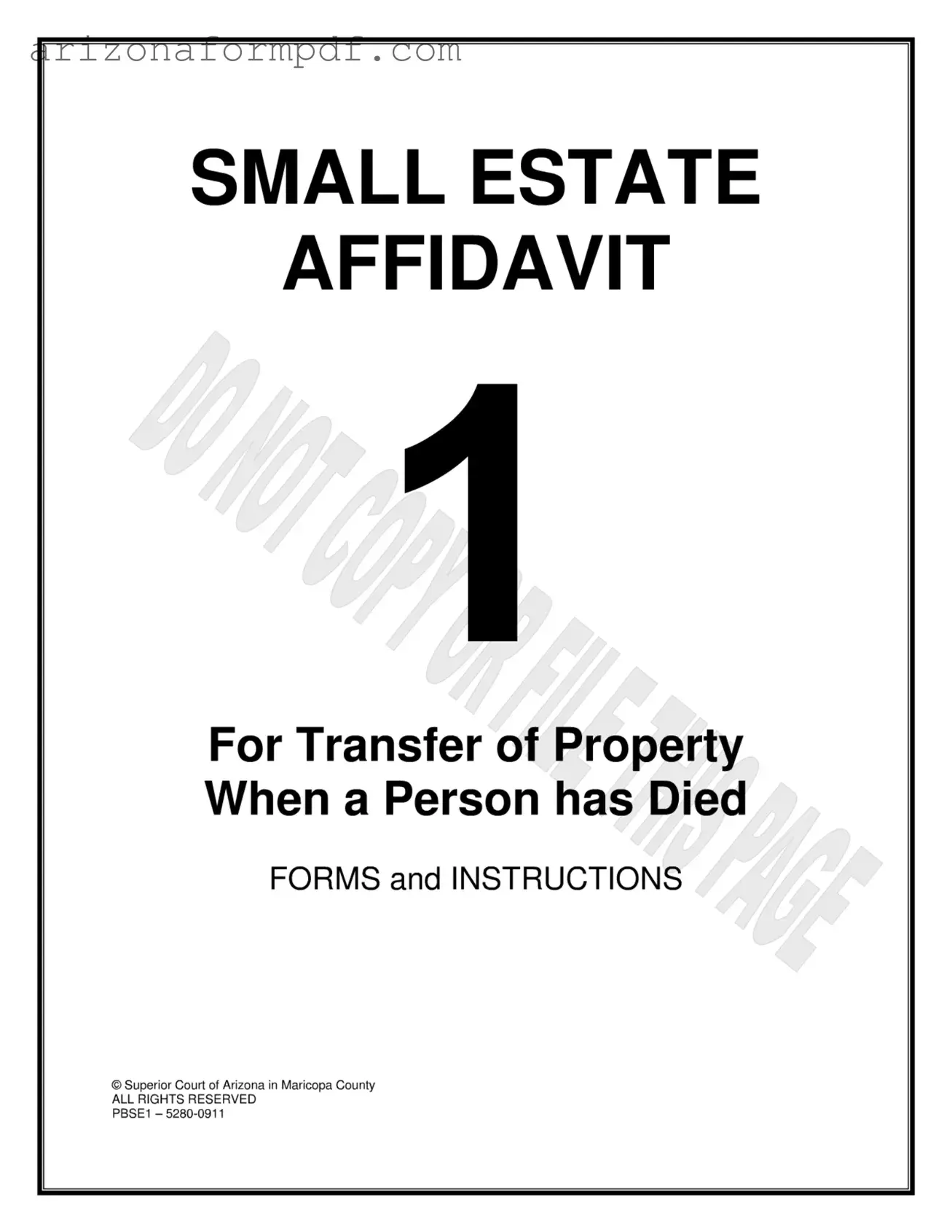 Fill Out Your Arizona Estate Form
