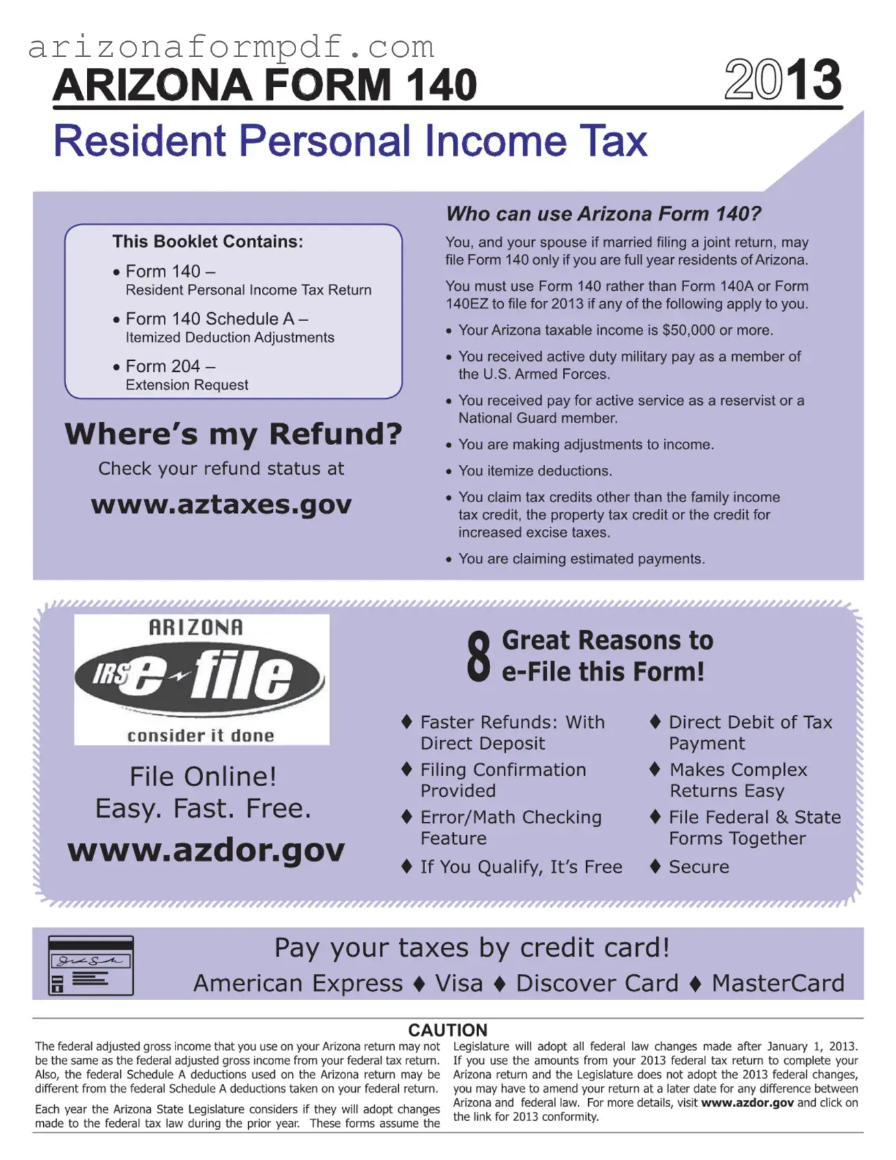 Fill Out Your Az 140 Form
