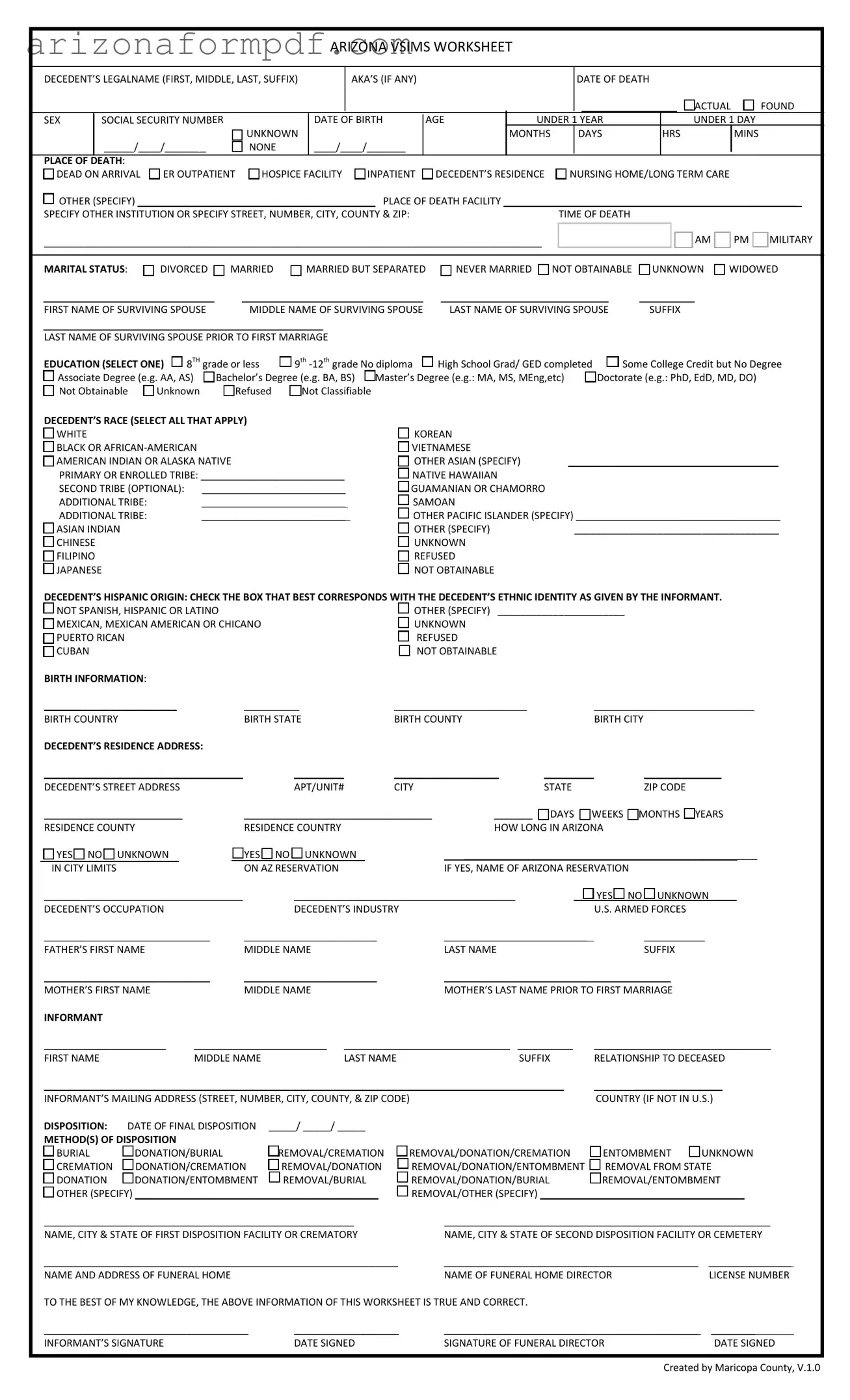 Fill Out Your Az Vsims Form