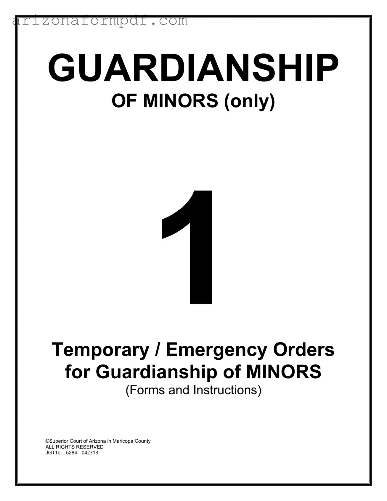 Fill Out Your Guardianship Of Minors Arizona Form