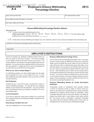 Fill Out Your Arizona A 4 Form