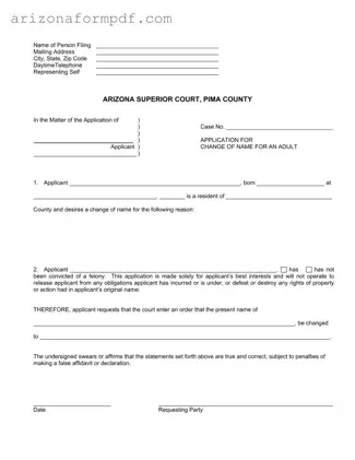 Fill Out Your Arizona Court Change Name Form