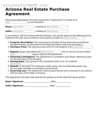 Attorney-Verified Real Estate Purchase Agreement Document for the State of Arizona