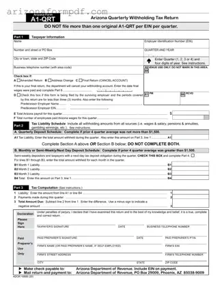 Fill Out Your Arizona Tax Return Form