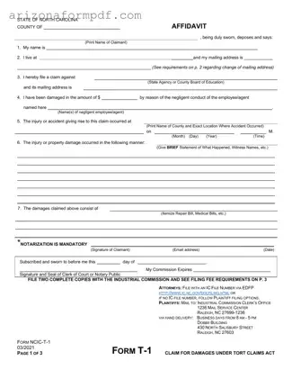 Fill Out Your Arizona Tort Claim Form