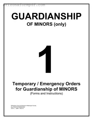 Fill Out Your Guardianship Of Minors Arizona Form