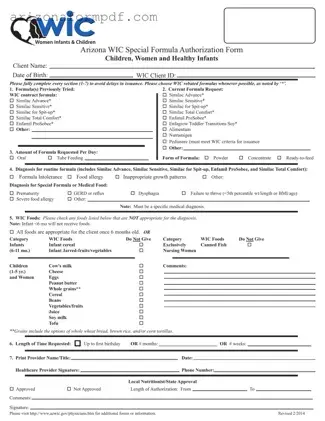 Fill Out Your Wic Arizona Form